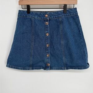 Brandy Melville Button Front Denim Mini Skirt Size 29